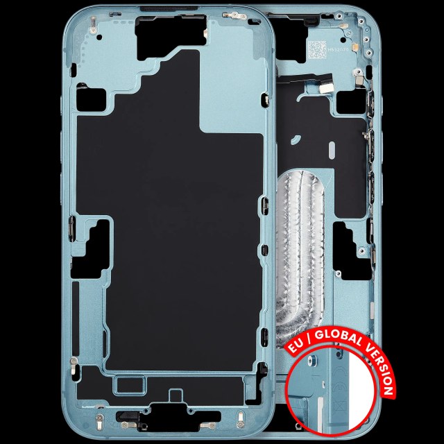 Frame centrale W/ Minuteria per iPhone 16 (EU / Global Version) (Used Service Pack Pull: Grade B) (Verde petrolio)