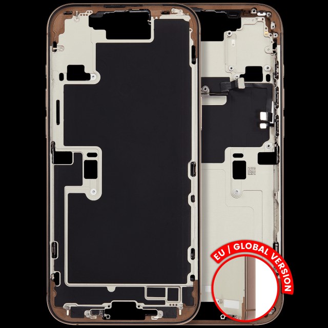 Frame centrale W/ Minuteria per iPhone 16 Pro Max (EU / Global Version) (Used Service Pack Pull: Grade C) (Titanio sabbia)