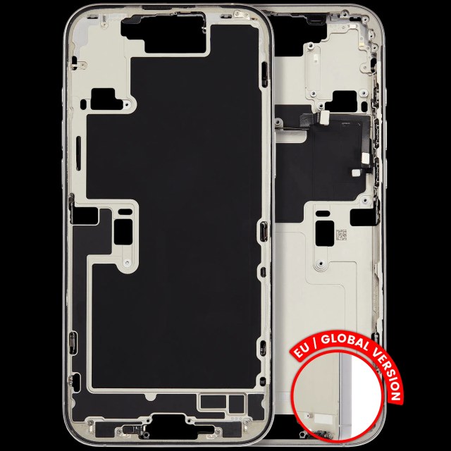 Frame centrale W/ Minuteria per iPhone 16 Pro Max (EU / Global Version) (Used Service Pack Pull: Grade C) (Titanio bianco)