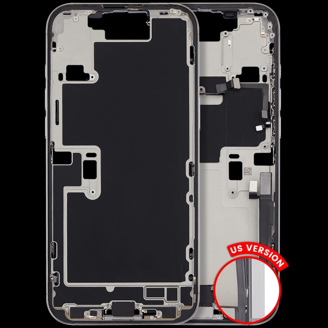 Frame centrale W/ Connettore di ricarica flat e Minuteria per iPhone 16 Pro Max (US Version) (Used Service Pack Pull: Grade C) (Titanio bianco)