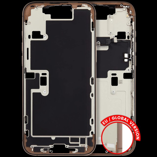 Frame centrale W/ Minuteria per iPhone 16 Pro Max (EU / Global Version) (Used Service Pack Pull: Grade B) (Titanio sabbia)