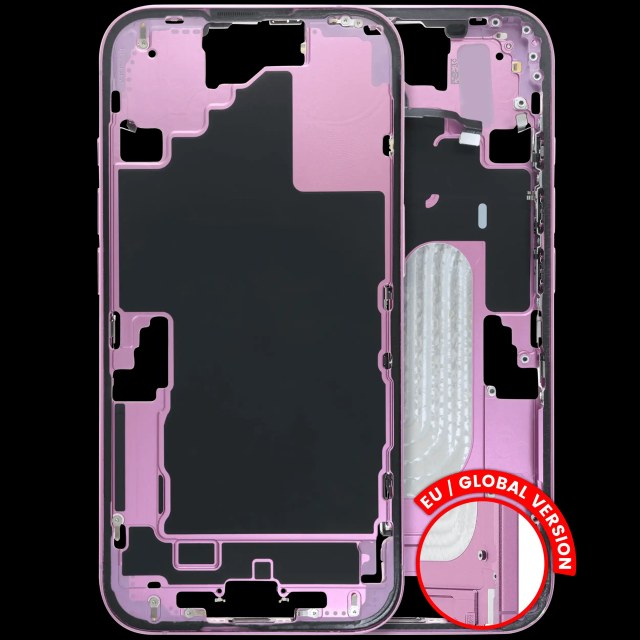 Frame centrale W/ Minuteria per iPhone 16 (US Version) (Used Service Pack Pull: Grade C) (Rosa)