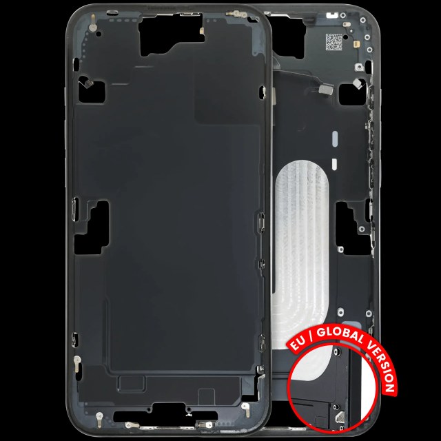 Frame centrale W/ Minuteria per iPhone 16 Plus (US Version) (Used Service Pack Pull: Grade C) (Nero)