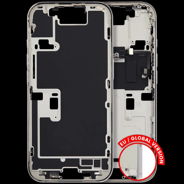 Frame centrale W/ Minuteria per iPhone 16 Pro (EU / Global Version) (Used Service Pack Pull: Grade C) (Titanio bianco)