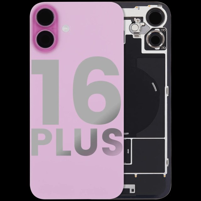 Vetro posteriore con magnete MagSafe, NFC e flat flash per iPhone 16 Plus (Used Service Pack Pull: Grade C) (Rosa)