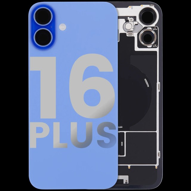 Vetro posteriore con magnete MagSafe, NFC e flat flash per iPhone 16 Plus (Used Service Pack Pull: Grade C) (Blu oltremare)