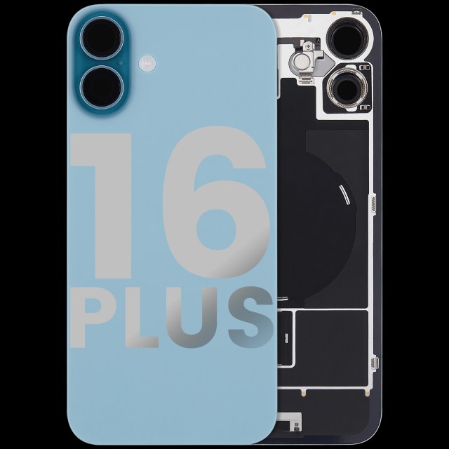 Vetro posteriore con magnete MagSafe, NFC e flat flash per iPhone 16 Plus (Used Service Pack Pull: Grade C) (Verde petrolio)