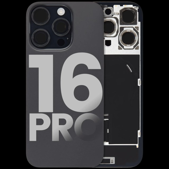 Vetro posteriore con magnete MagSafe, NFC e flat flash per iPhone 16 Pro (Used Service Pack Pull: Grade C) (Titanio nero)