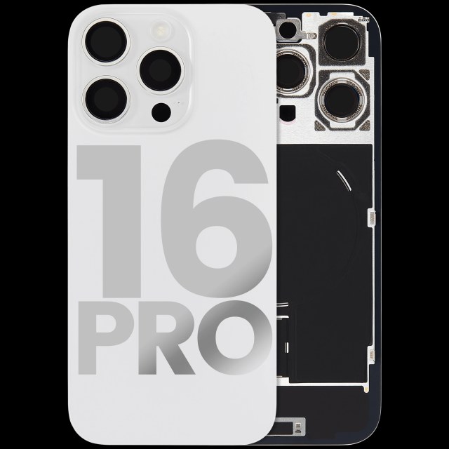 Vetro posteriore con magnete MagSafe, NFC e flat flash per iPhone 16 Pro (Used Service Pack Pull: Grade C) (Titanio bianco)