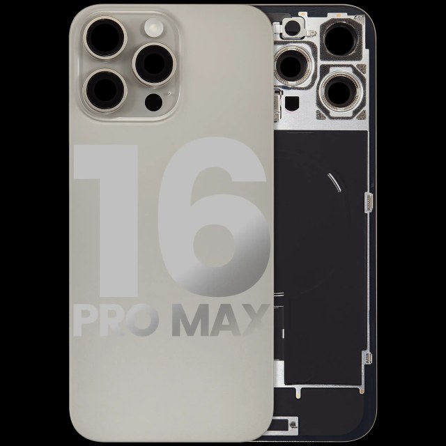 Vetro posteriore con magnete MagSafe, NFC e flat flash per iPhone 16 Pro Max (Used Service Pack Pull: Grade C) (Titanio naturale)