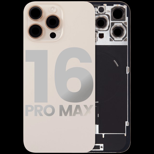 Vetro posteriore con magnete MagSafe, NFC e flat flash per iPhone 16 Pro Max (Used Service Pack Pull: Grade C) (Titanio sabbia)