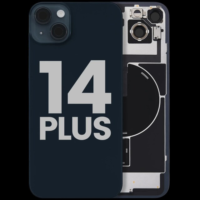 Vetro posteriore con magnete MagSafe, NFC e flat flash per iPhone 14 Plus (Used Service Pack Pull: Grade C) (Mezzanotte)