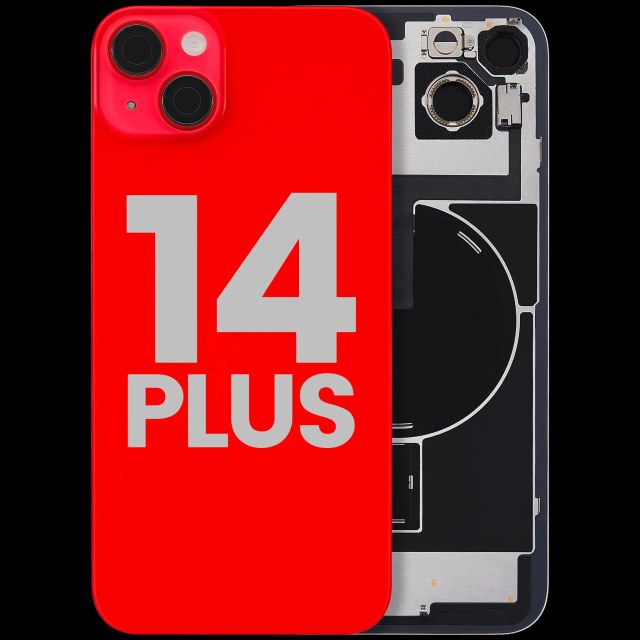 Vetro posteriore con magnete MagSafe, NFC e flat flash per iPhone 14 Plus (Used Service Pack Pull: Grade C) (Rosso)