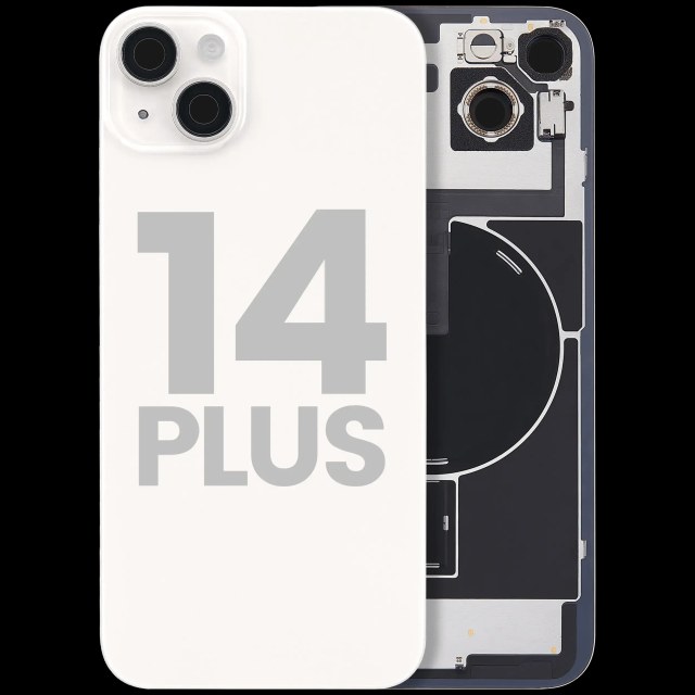 Vetro posteriore con magnete MagSafe, NFC e flat flash per iPhone 14 Plus (Used Service Pack Pull: Grade C) (Galassia)
