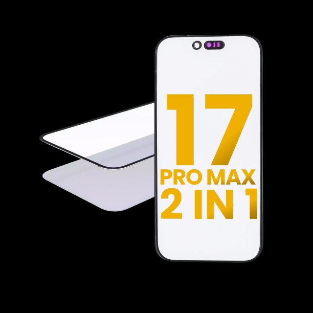 2 in 1 (Vetro frontale + OCA preinstallato) per iPhone 17 Pro Max (2 pezzi) (OCA Master)