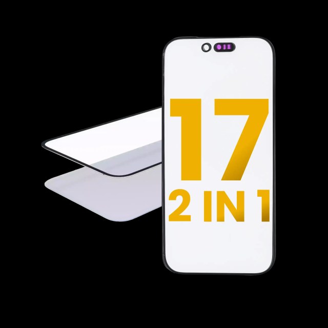 2 in 1 (Vetro frontale + OCA preinstallato) per iPhone 17 (2 pezzi) (OCA Master)