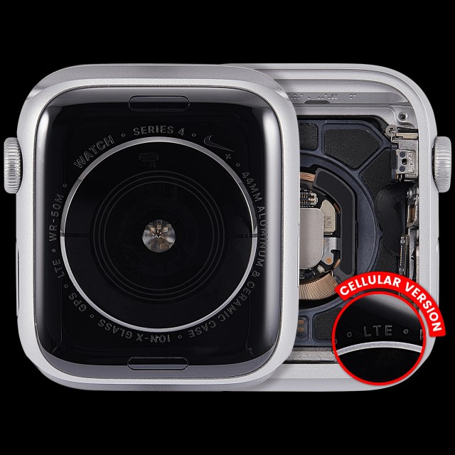 Scocca completa compatibile per Watch Series 4 (44MM) (Used Service Pack Pull: grado A) (Cellular Version) (Aluminum / Argento)