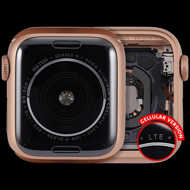 Scocca completa compatibile per Watch Series 5 (40MM) (Used Service Pack Pull: grado A) (Cellular Version) (Aluminum / Oro)