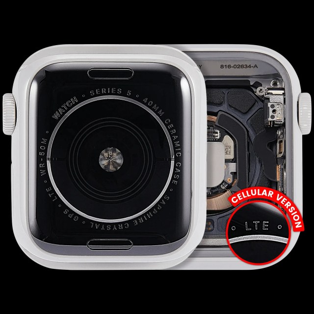 Scocca completa compatibile per Watch Series 5 (40MM) (Used Service Pack Pull: grado A) (Cellular Version) (Aluminum / Argento)