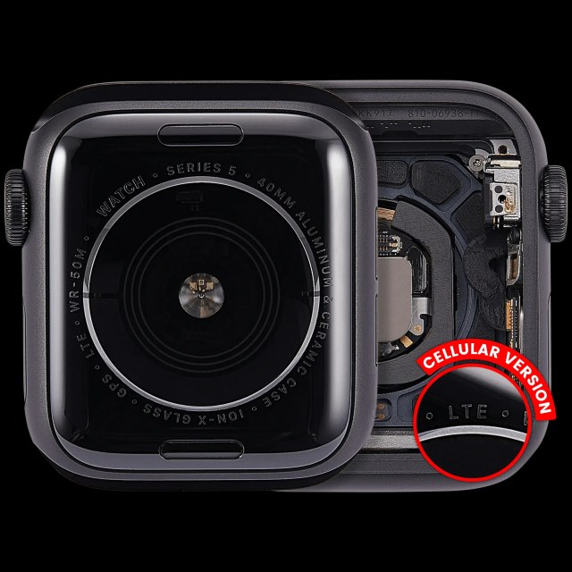 Scocca completa compatibile per Watch Series 5 (40MM) (Used Service Pack Pull: grado A) (Cellular Version) (Aluminum / Nero siderale)