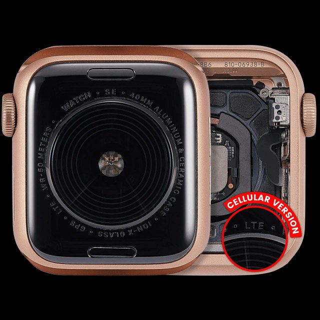 Scocca completa compatibile per Watch Series SE 1st (40MM) (Used Service Pack Pull: grado A) (Cellular Version) (Aluminum / Oro)