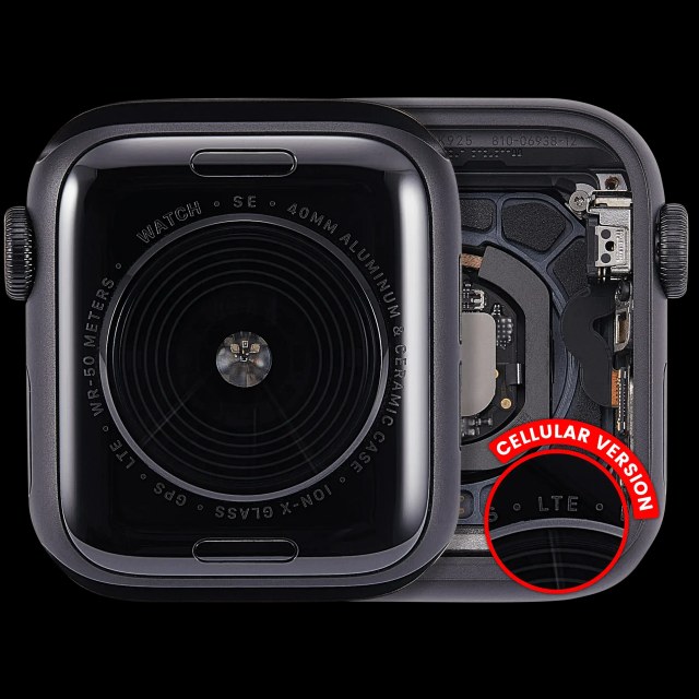 Scocca completa compatibile per Watch Series SE 1st (40MM) (Used Service Pack Pull: grado A) (Cellular Version) (Aluminum / Nero siderale)