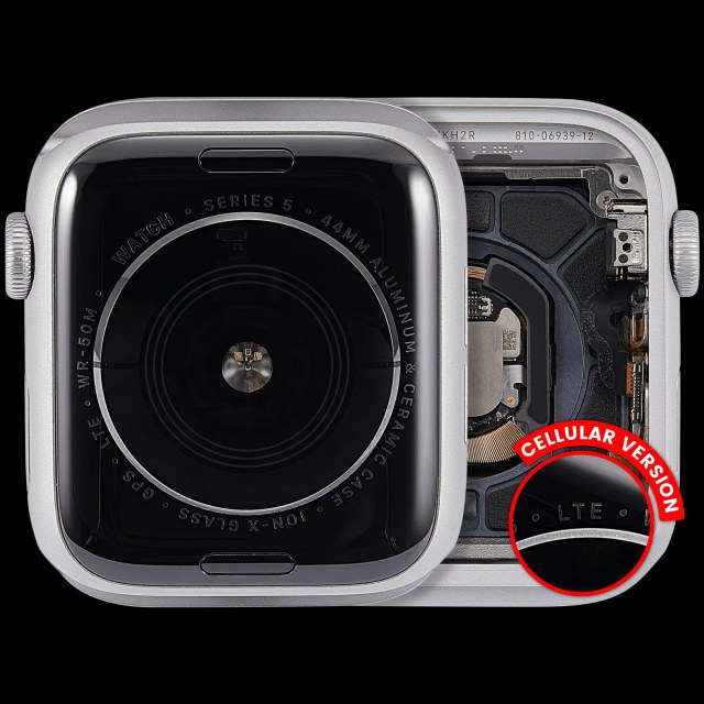 Scocca completa compatibile per Watch Series 5 (44MM) (Used Service Pack Pull: grado A) (Cellular Version) (Aluminum / Argento)