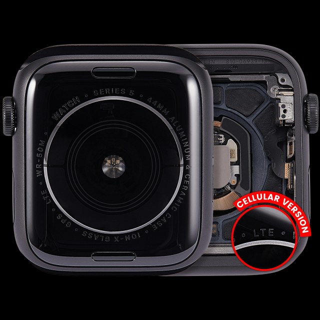 Scocca completa compatibile per Watch Series 5 (44MM) (Used Service Pack Pull: grado A) (Cellular Version) (Aluminum / Nero siderale)