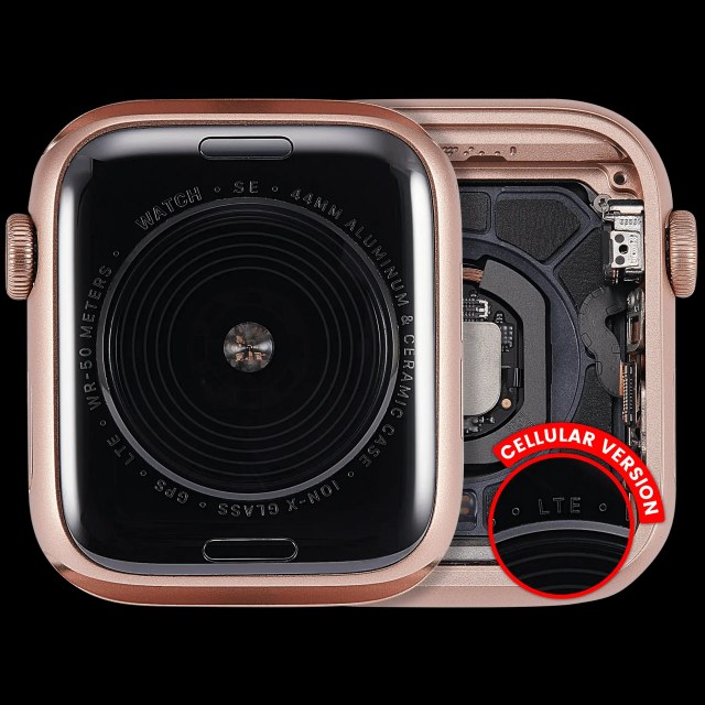 Scocca completa compatibile per Watch Series SE 1st (44MM) (Used Service Pack Pull: grado A) (Cellular Version) (Aluminum / Oro)