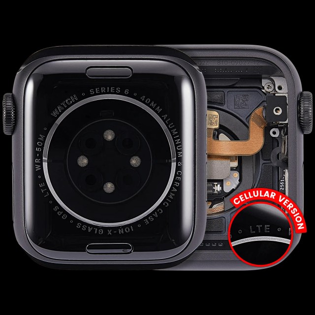 Scocca completa compatibile per Watch Series 6 (40MM) (Used Service Pack Pull: grado A) (Cellular Version) (Aluminum / Nero siderale)