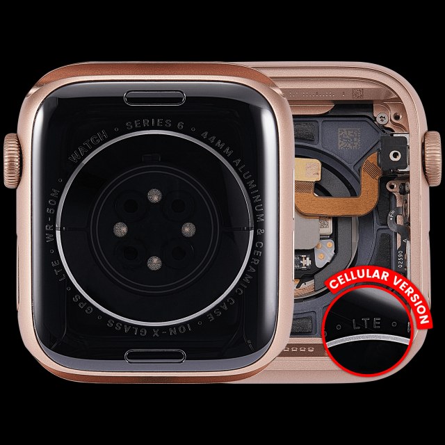 Scocca completa compatibile per Watch Series 6 (44MM) (Used Service Pack Pull: grado A) (Cellular Version) (Aluminum / Oro rosa)