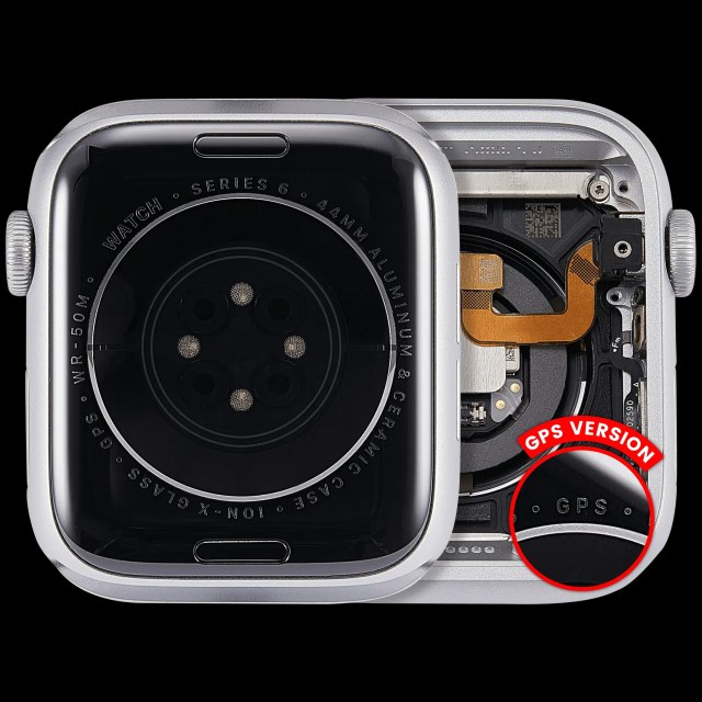 Scocca completa compatibile per Watch Series 6 (44MM) (Used Service Pack Pull: grado A) (GPS Version) (Aluminum / Argento)