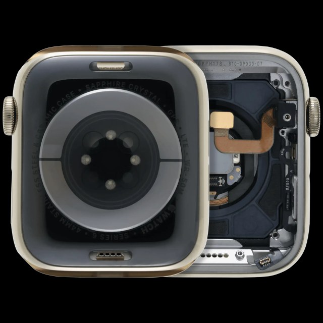 Scocca completa compatibile per Watch Series 6 (44MM) (Used Service Pack Pull: grado A) (Stainless / Oro)