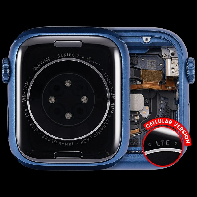 Scocca completa compatibile per Watch Series 7 (41MM) (Used Service Pack Pull: grado A) (Cellular Version) (Aluminum / Blu)