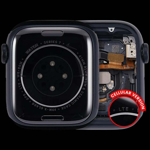 Scocca completa compatibile per Watch Series 7 (41MM) (Used Service Pack Pull: grado A) (Cellular Version) (Aluminum / Nero siderale)