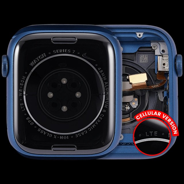Scocca completa compatibile per Watch Series 7 (45MM) (Used Service Pack Pull: grado A) (Cellular Version) (Aluminum / Blu)