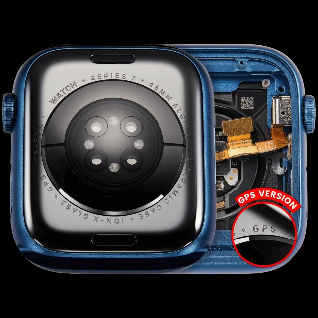 Scocca completa compatibile per Watch Series 7 (45MM) (Used Service Pack Pull: grado A) (GPS Version) (Aluminum / Blu)