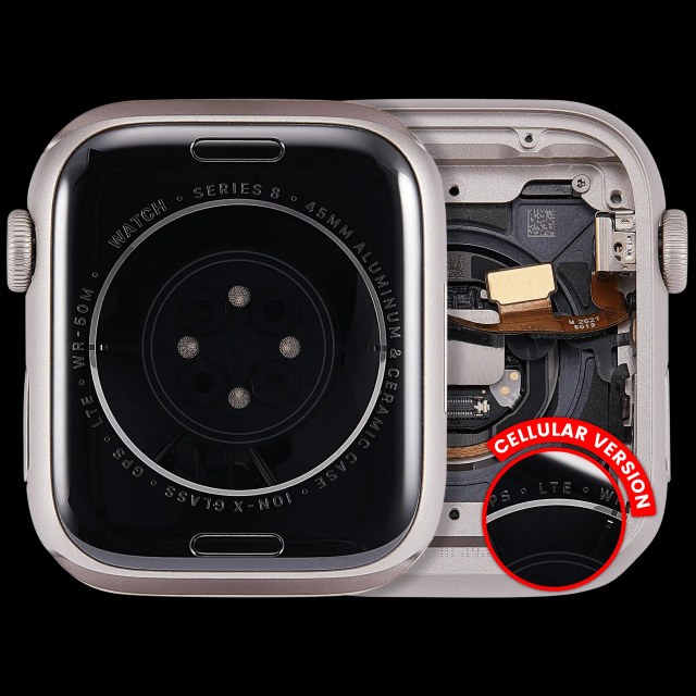 Scocca completa compatibile per Watch Series 8 (45MM) (Used Service Pack Pull: grado A) (Cellular Version) (Aluminum / Galassia)