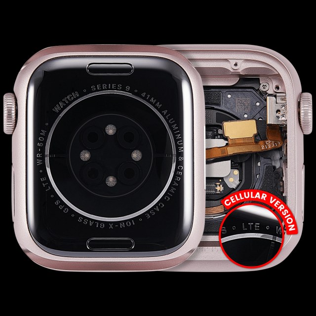 Scocca completa compatibile per Watch Series 9 (41MM) (Used Service Pack Pull: grado A) (Cellular Version) (Aluminum / Rosa)
