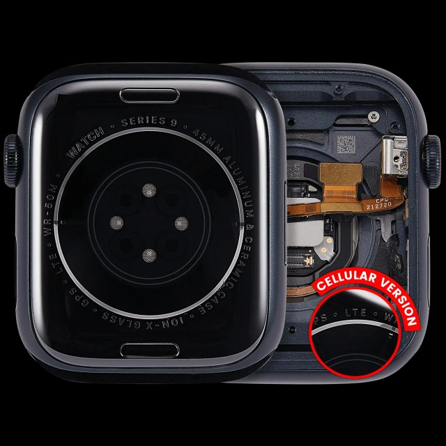 Scocca completa compatibile per Watch Series 9 (45MM) (Used Service Pack Pull: grado A) (Cellular Version) (Aluminum / Mezzanotte)