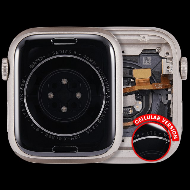 Scocca completa compatibile per Watch Series 9 (45MM) (Used Service Pack Pull: grado A) (Cellular Version) (Aluminum / Galassia)