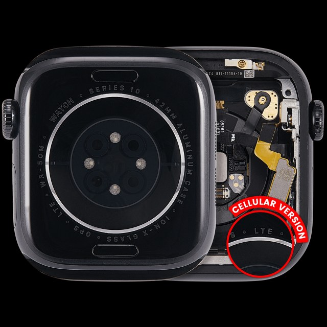 Scocca completa compatibile per Watch Series 10 (42MM) (Used Service Pack Pull: grado A) (Cellular Version) (Aluminum / Jet Nero)