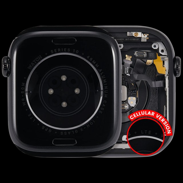 Scocca completa compatibile per Watch Series 10 (46MM) (Used Service Pack Pull: grado A) (Cellular Version) (Aluminum / Jet Nero)