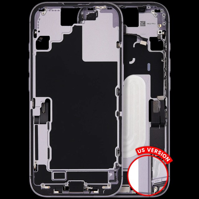 Frame centrale W/ Connettore di ricarica flat e Minuteria per iPhone 17 (US Version) (Used Service Pack Pull: grado A) (Lavanda)