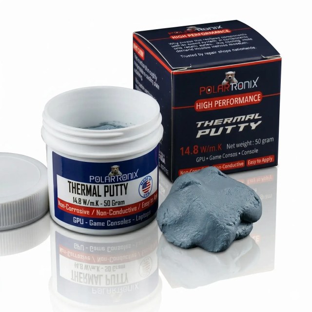 Thermal Putty 14.8 conm·K Non-Conductive High-Performance Gap Filler (50g) per Laptop GPU / PS5 Xbox Series X/S / VRAM MOSFETs Coils (PolarTronix)