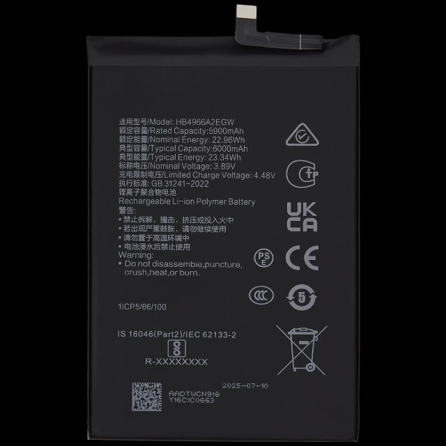 Batteria di ricambio per Honor X7B / Play 8T / Play 50 Plus / PIay 9T / PIay 60 Plus (HB4966A2EGW)