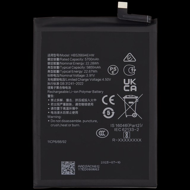 Batteria di ricambio per Honor X9b / X50 Pro / X50 GT / X50 (HB526694EHW)