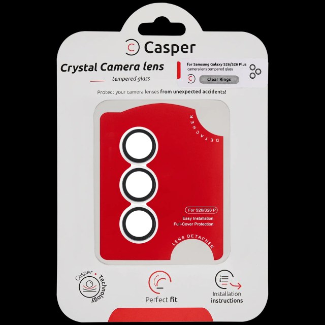 Casper Vetro fotocamera Protector per Samsung Galaxy S26 / S26 Plus (Trasparente Rings)