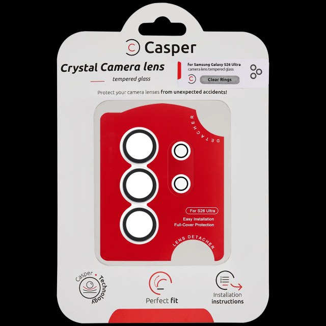Casper Vetro fotocamera Protector per Samsung Galaxy S26 Ultra (Trasparente Rings)