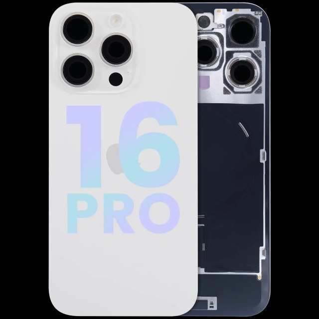Vetro posteriore con magnete MagSafe, NFC e flat flash per iPhone 16 Pro (Service Pack) (Titanio bianco)